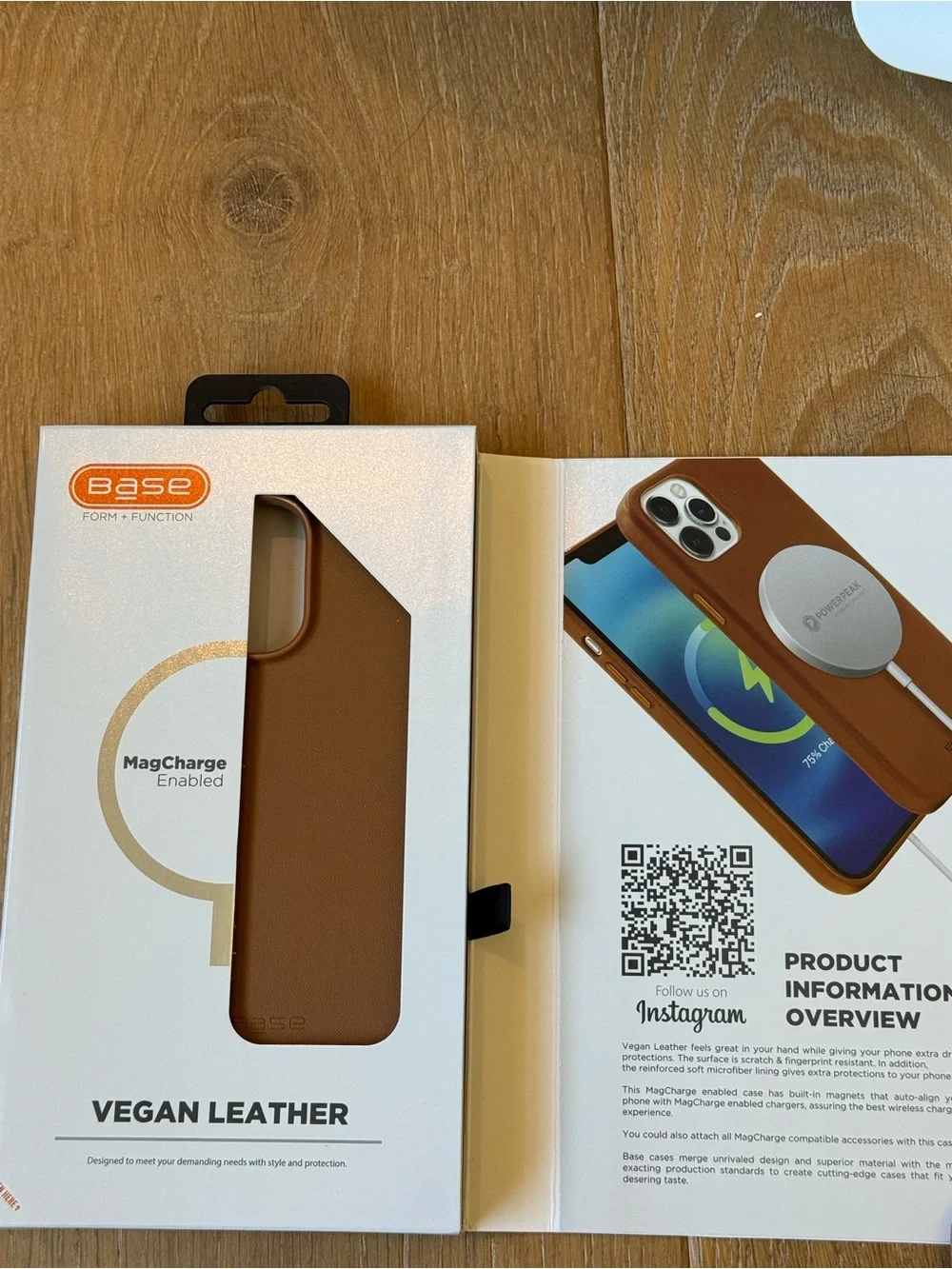 New Base Vegan Leather MagCharge Case for iPhone 14 Pro Case Brown Case